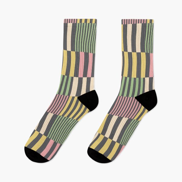 Item preview, Striped Squares Yellow Pink and Green designed and sold by Blue-Banana.