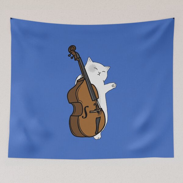 Item preview, Cute Cat Double Bass Player For Double Bass Player And Classical Musician As A Double Bass designed and sold by Funwithmusic.