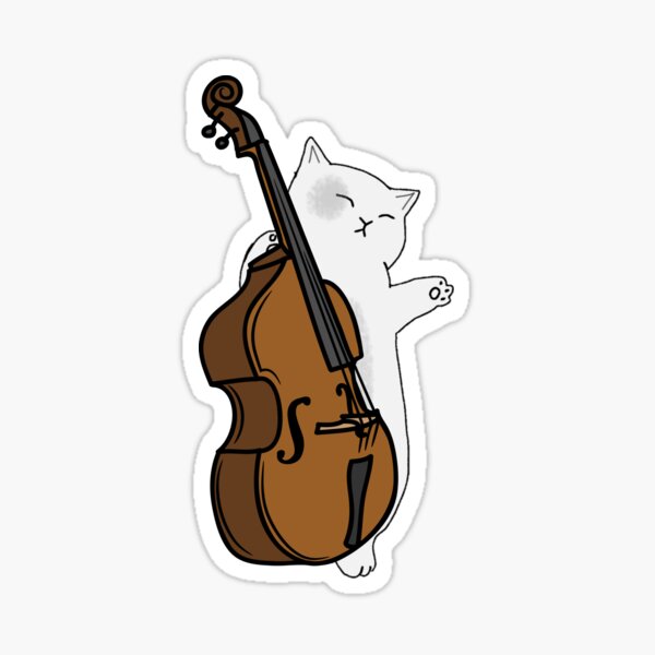 "Cute Cat Double Bass Player For Double Bass Player And Classical