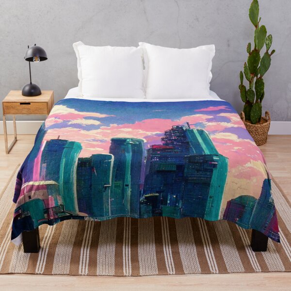 Item preview, AI City Anime Style Colorful Skyline designed and sold by NVDesigns.