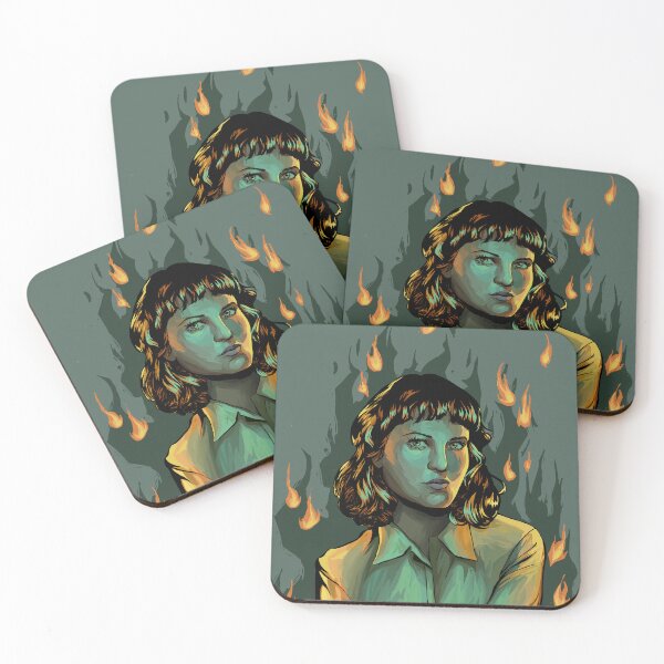 Item preview, Green Flame Portrait Illustration designed and sold by PastelDumpster.
