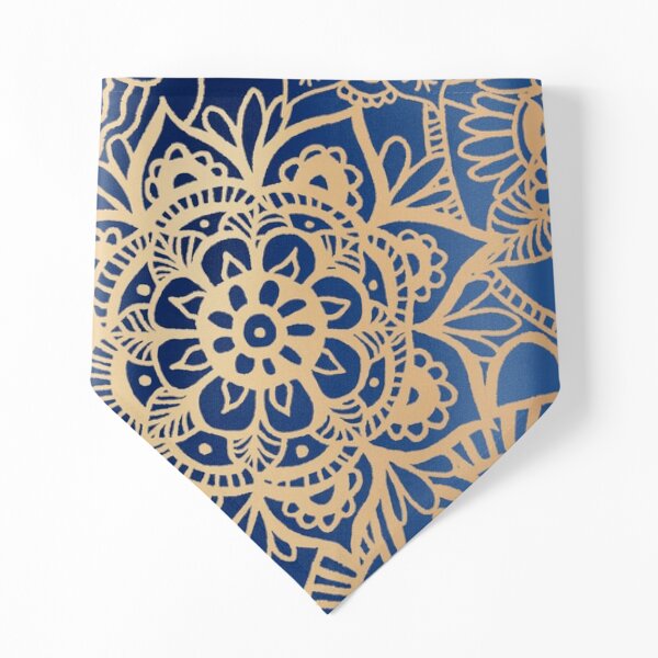 Blue and Gold Mandala Pattern Pet Bandana