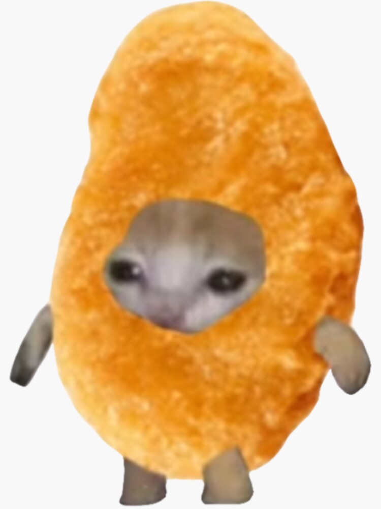 chicken-nugget-crying-cat-meme-sticker-for-sale-by-muffinstandd