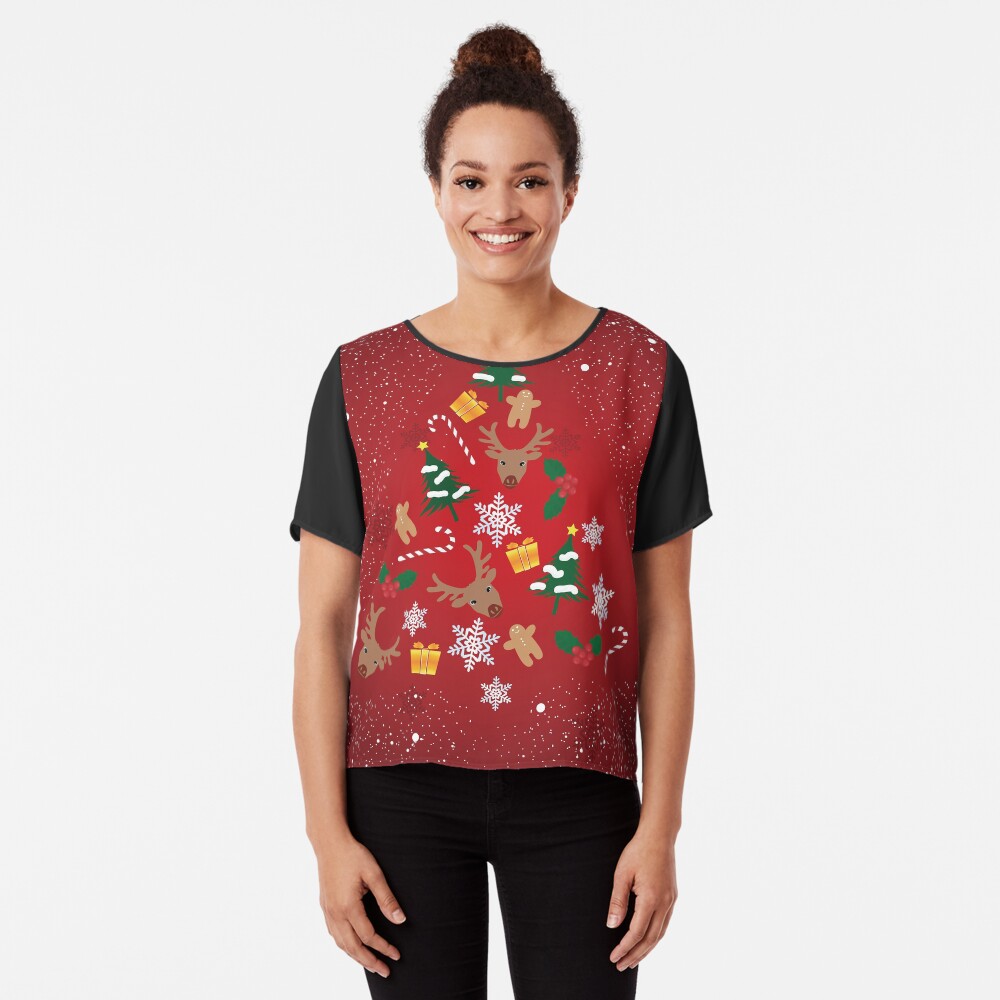 christmas Chiffon Top