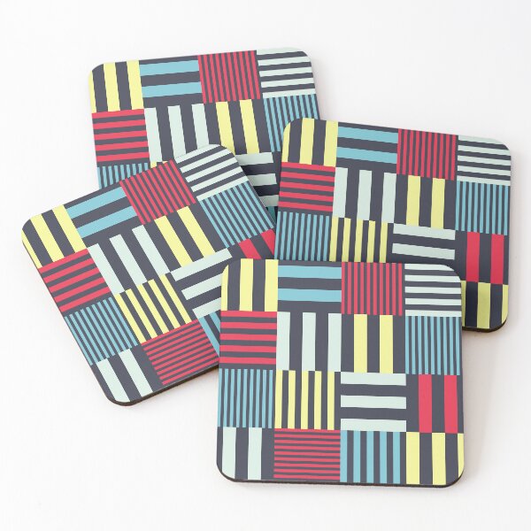 Item preview, Striped Squares Red Yellow and Blue designed and sold by Blue-Banana.