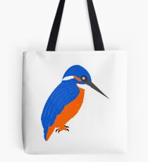 Blue And Orange Kingfisher Tote Bag