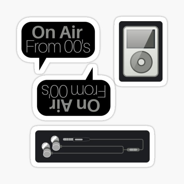 2000s music born in 00s pop i pod music millenials generation future digital world Sticker