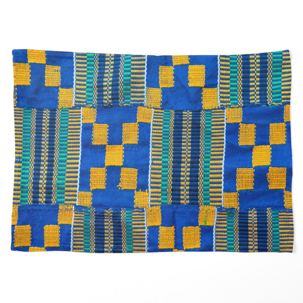 Kente Cloth Blue And Yellow A-Line Dress for Sale by