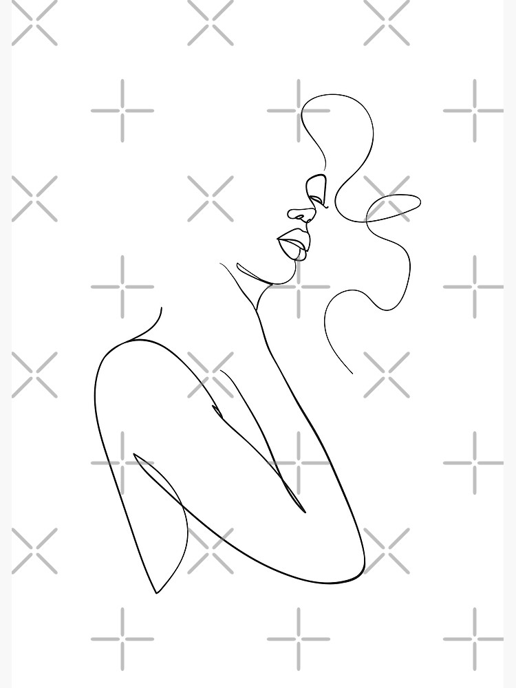 Black Line Art Woman Line Draw Illustration Poster For Sale By