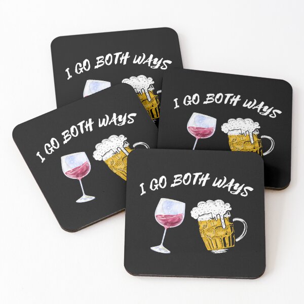 Item preview, I Go Both Ways Wine And Beer Bisexual Joke For LGBT Pride In Black designed and sold by LuckyKermit.