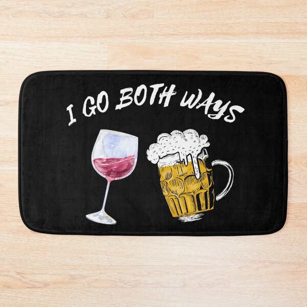 Item preview, I Go Both Ways Wine And Beer Bisexual Joke For LGBT Pride In Black designed and sold by LuckyKermit.