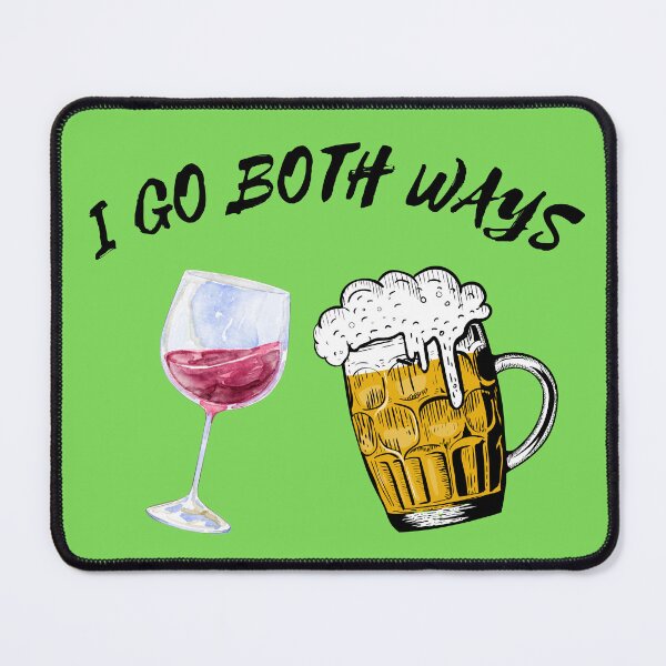 Item preview, I Go Both Ways Wine And Beer Bisexual Joke For LGBT Pride In Green designed and sold by LuckyKermit.
