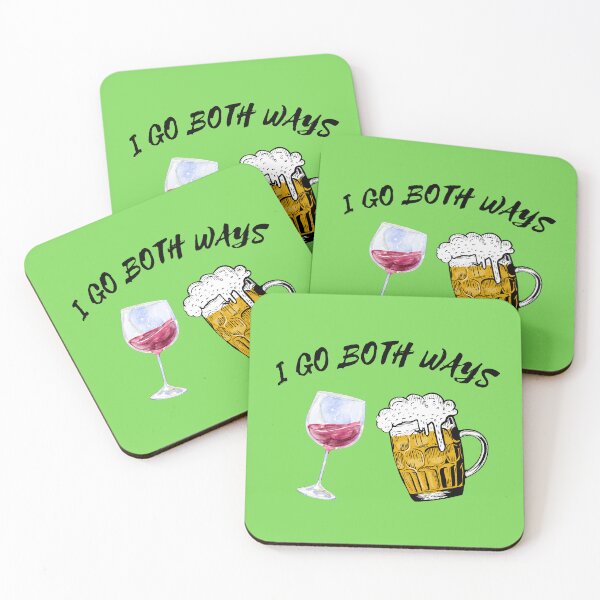 Item preview, I Go Both Ways Wine And Beer Bisexual Joke For LGBT Pride In Green designed and sold by LuckyKermit.