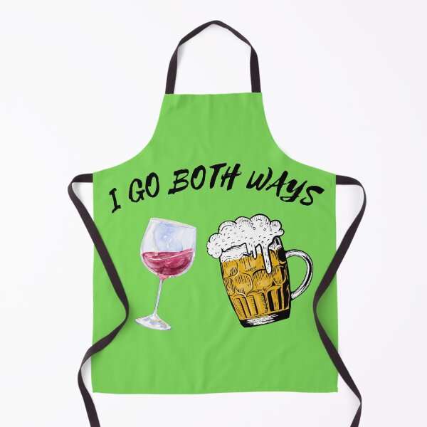 Item preview, I Go Both Ways Wine And Beer Bisexual Joke For LGBT Pride In Green designed and sold by LuckyKermit.