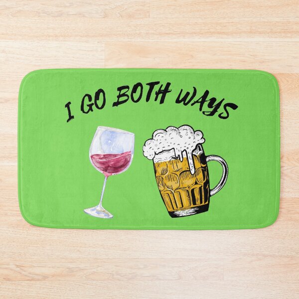 Item preview, I Go Both Ways Wine And Beer Bisexual Joke For LGBT Pride In Green designed and sold by LuckyKermit.