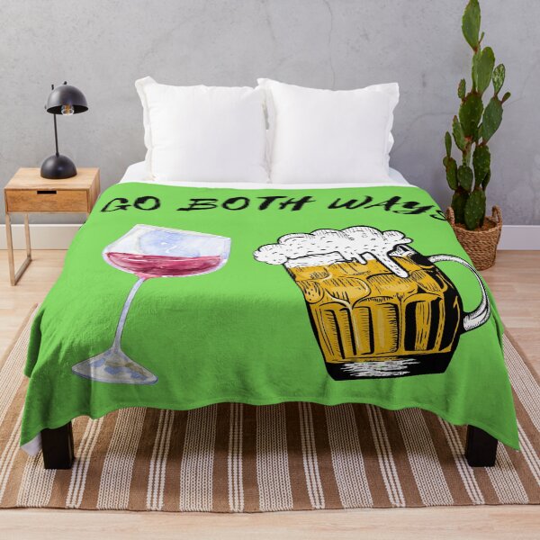 Item preview, I Go Both Ways Wine And Beer Bisexual Joke For LGBT Pride In Green designed and sold by LuckyKermit.