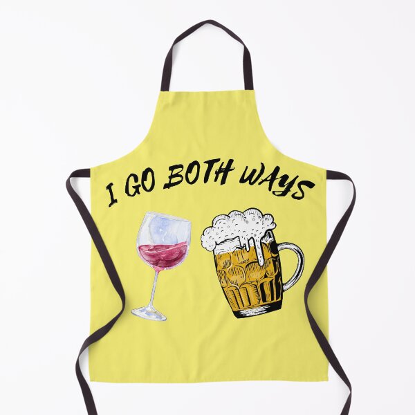 Item preview, I Go Both Ways Wine And Beer Bisexual Joke For LGBT Pride In Yellow designed and sold by LuckyKermit.