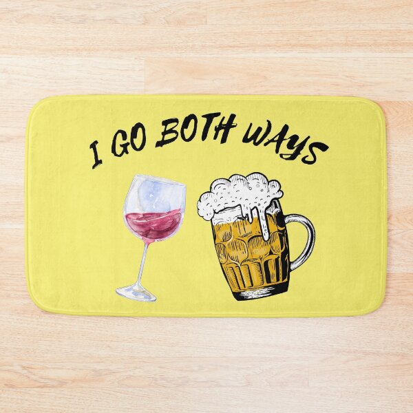 Item preview, I Go Both Ways Wine And Beer Bisexual Joke For LGBT Pride In Yellow designed and sold by LuckyKermit.