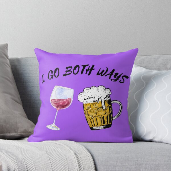 Item preview, I Go Both Ways Wine And Beer Bisexual Joke For LGBT Pride In Purple designed and sold by LuckyKermit.