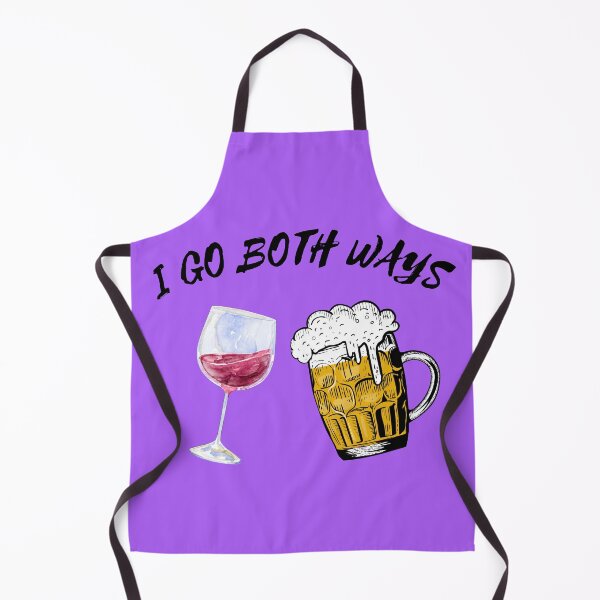 Item preview, I Go Both Ways Wine And Beer Bisexual Joke For LGBT Pride In Purple designed and sold by LuckyKermit.