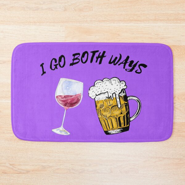 Item preview, I Go Both Ways Wine And Beer Bisexual Joke For LGBT Pride In Purple designed and sold by LuckyKermit.