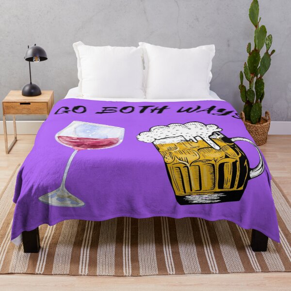 Item preview, I Go Both Ways Wine And Beer Bisexual Joke For LGBT Pride In Purple designed and sold by LuckyKermit.