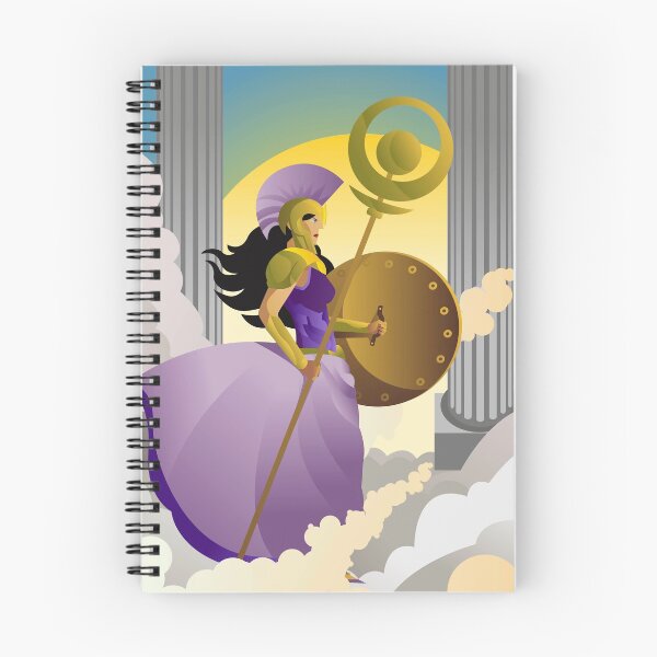 Item preview, greek roman goddess athena minerva with shield and staff in the sky designed and sold by matintheworld ( delcarmat ).
