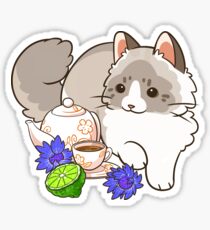 Earl Grey tea and Ragdoll cat Sticker