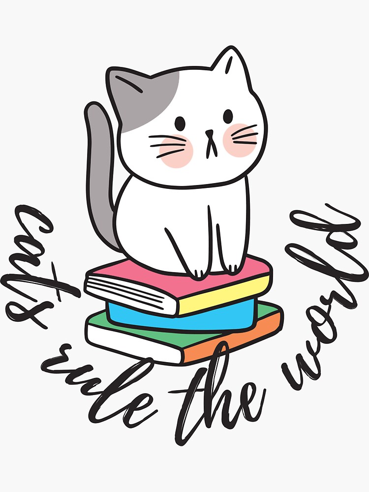 cats-rule-the-world-smart-cat-sticker-for-sale-by-jabasmed-redbubble