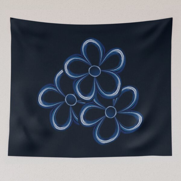 Item preview, flowers on blue designed and sold by Reflection of You.
