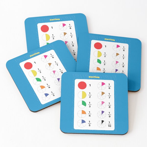 Item preview, Fractions Table for Kids | kindergarten,1st,2nd Grade, 3rd Grade and Up | Beautiful chart for learning fraction | Educational chart for teachers and Students designed and sold by Freefay.