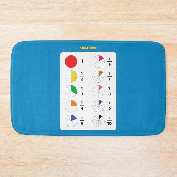 Item preview, Fractions Table for Kids | kindergarten,1st,2nd Grade, 3rd Grade and Up | Beautiful chart for learning fraction | Educational chart for teachers and Students designed and sold by Freefay.