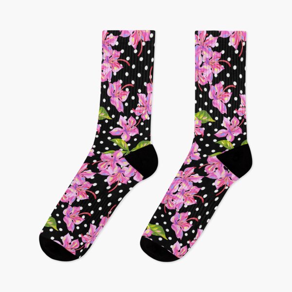 Item preview, Whimsical Black and White Floral Polka Dot Print designed and sold by Trimzz.
