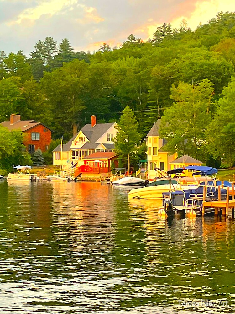 "Lake Sunapee houses" Sticker for Sale by terezadelpilar Redbubble