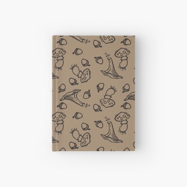 Mushroom Autumn Pattern (Black) Hardcover Journal