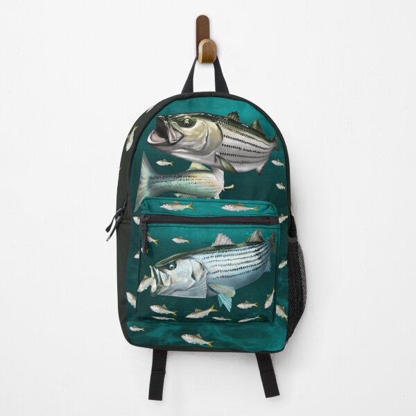 Striped Bass (Rockfish) Striking a Menhaden Backpack for Sale by