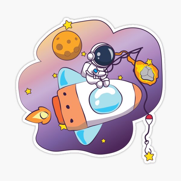Astronaut Fishing - Cute Space Suit Fisherman fishing Sticker for Sale by  TeeInnovations