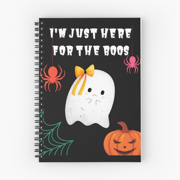 Item preview, I'm Just Here For The Boos - Cute Flying Ghost with yellow bow, Spiders Evil Pumpkin Cobweb designed and sold by Mechanical-Artt.