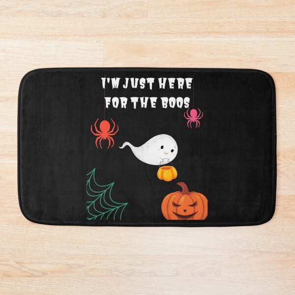 Item preview, I'm Just Here For The Boos - Cute Flying Ghost with a pumpkin bucket, Spiders Evil Pumpkin Cobweb designed and sold by Mechanical-Artt.