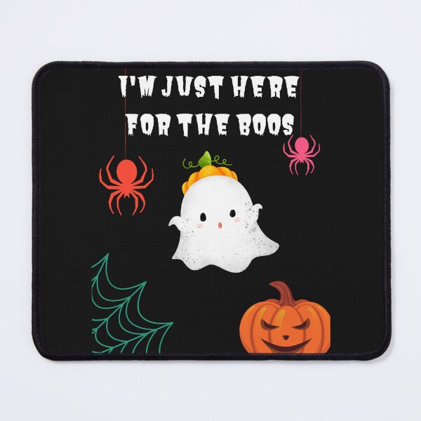 Item preview, I'm Just Here For The Boos - Cute Flying Ghost with a pumpkin hat, Spiders Evil Pumpkin Cobweb designed and sold by Mechanical-Artt.