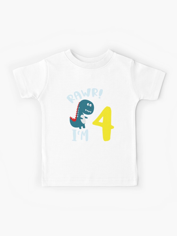 I M 4 Birthday Party Cute Dino Design Kids T Shirt By Augenpulver Redbubble - roblox clothing roblox dino shirt template