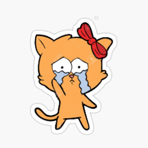 Crying Cat Meme Sticker Sticker For Sale By Achraafshop Redbubble