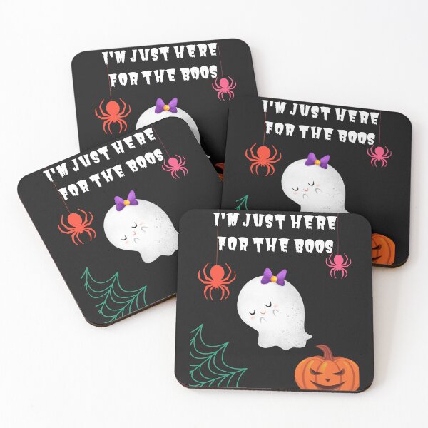 Artikelvorschau, Ich bin nur wegen der Boos hier - Shy Ghost mit einer lila Schleife, Spiders Evil Pumpkin Cobweb entworfen und verkauft von Mechanical-Artt.