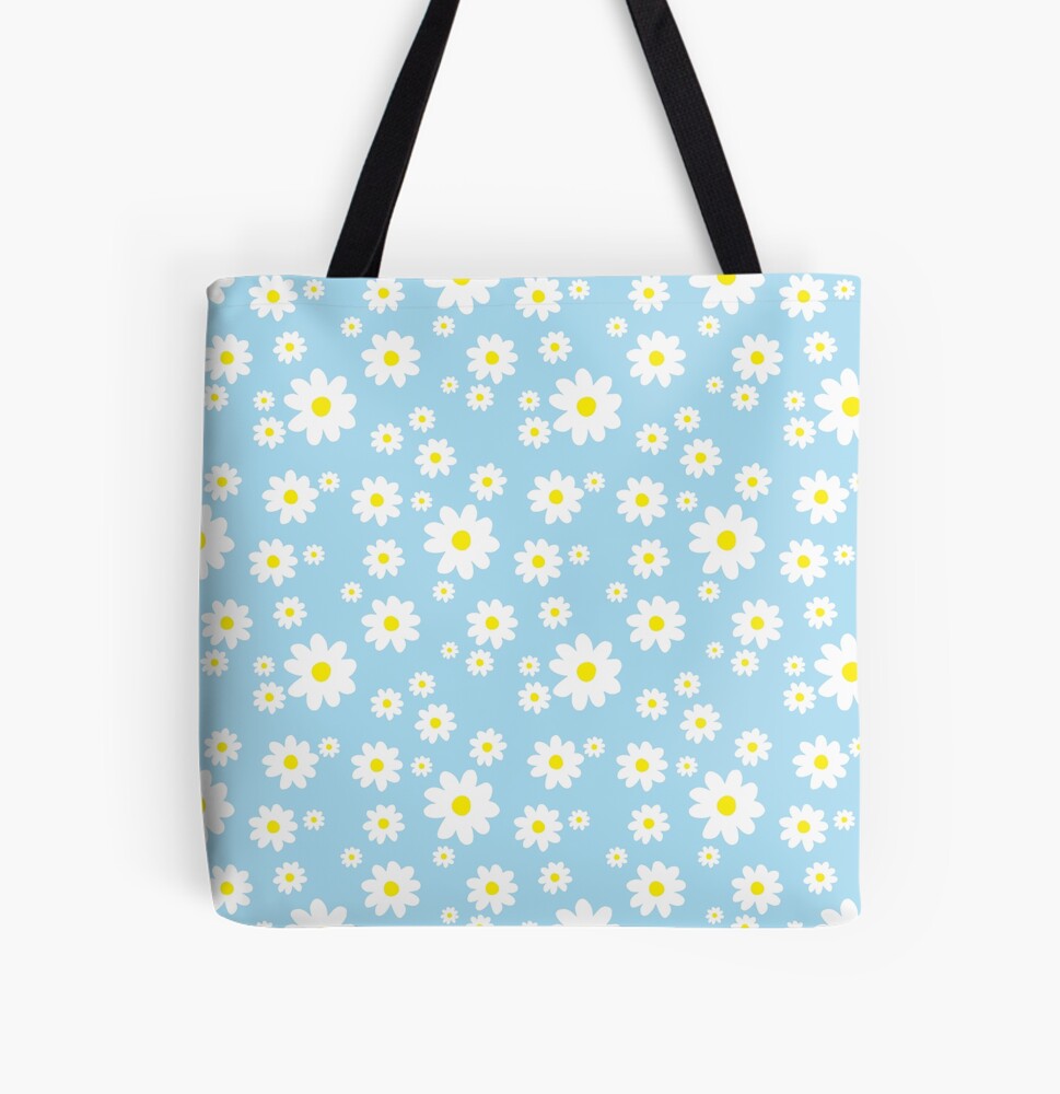 Spring Daisy Pattern Light Blue Backpack for Sale by Julie Erin