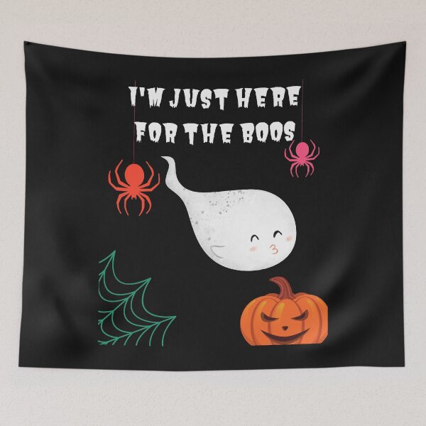 Item preview, I'm Just Here For The Boos - Kissy Ghost Spiders Evil Pumpkin Cobweb designed and sold by Mechanical-Artt.