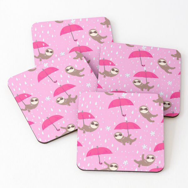 Item preview, Sloths With Umbrellas Pink Pattern designed and sold by Zestpond.