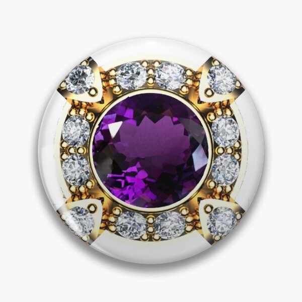 Item preview, Purple and Diamonds Amethyst Engagement Ring pattern designed and sold by DigitalGemArt.