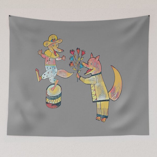 Item preview, Mr. Fox giving flowers to his loving Mrs. Fox  designed and sold by GenevieveDArt.