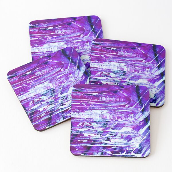 Item preview, Colorful purple white black abstract painting detail lines  designed and sold by Grey Robinson.