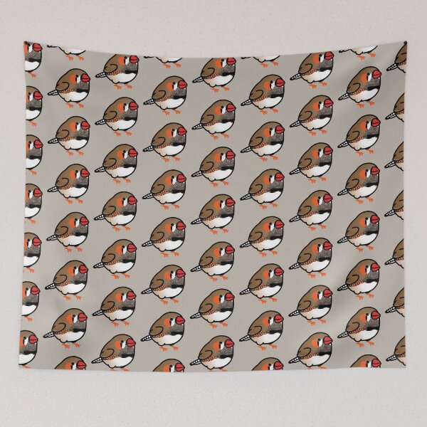 Item preview, Chubby Brown Zebra Finch with Orange Feet designed and sold by birdhism.